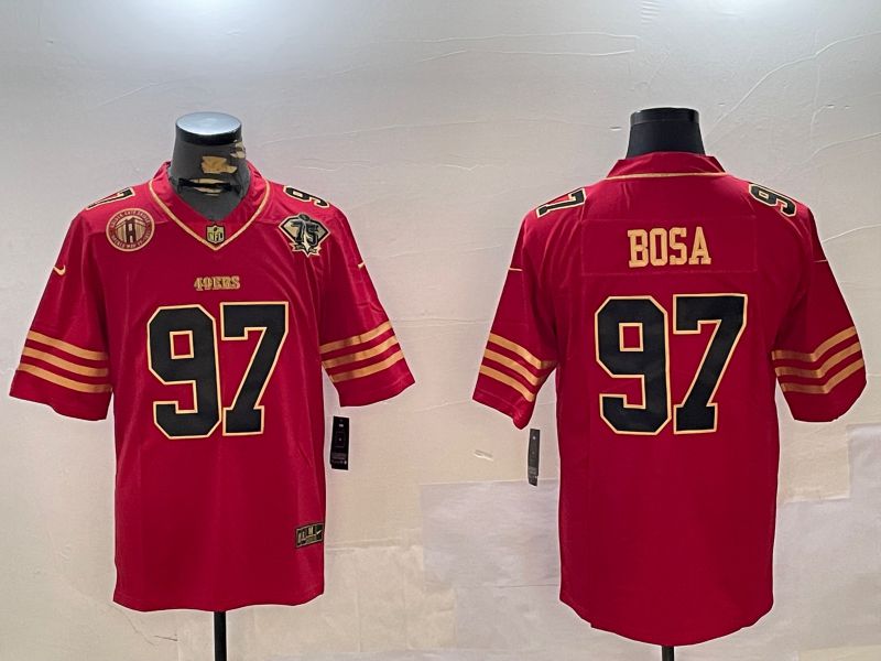 Men San Francisco 49ers #97 Bosa Red Gold 2024 Nike Limited NFL Jersey style 12304->san francisco 49ers->NFL Jersey